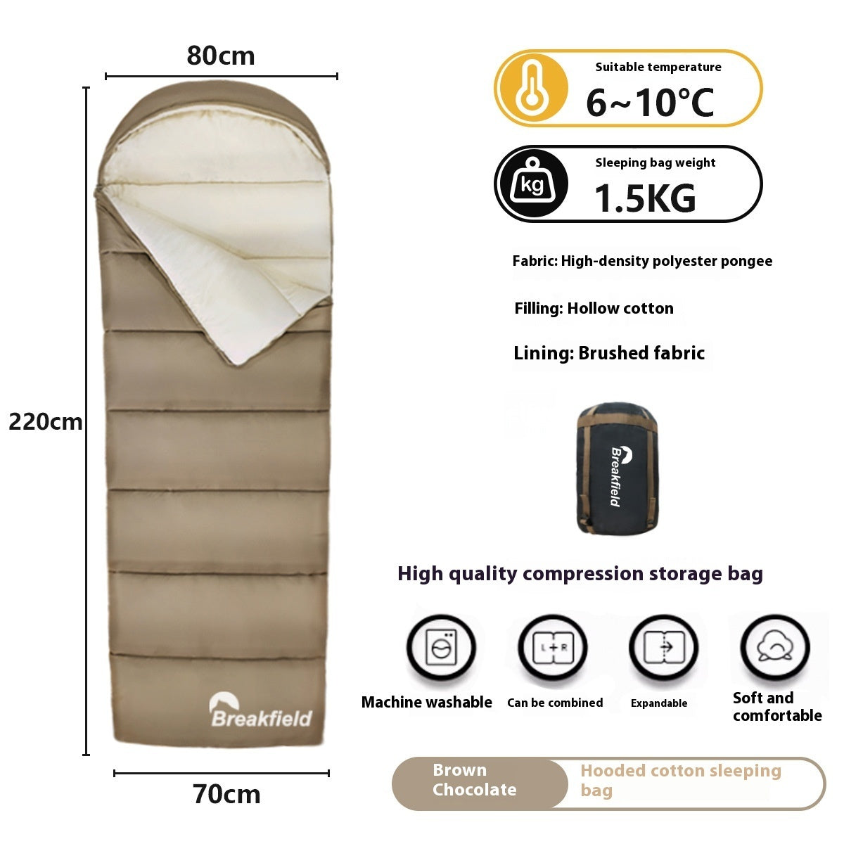 Outdoor Waterproof Cotton Sleeping Bag