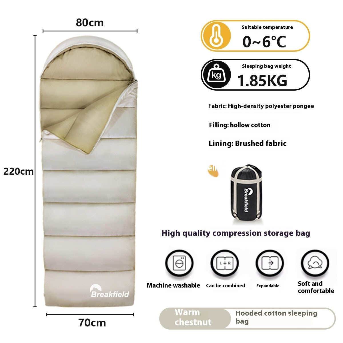 Outdoor Waterproof Cotton Sleeping Bag