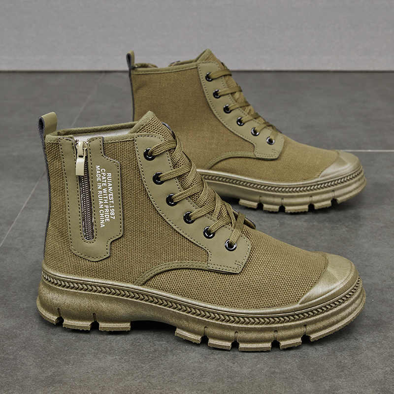 Men's Side Zipper Work Shoes
