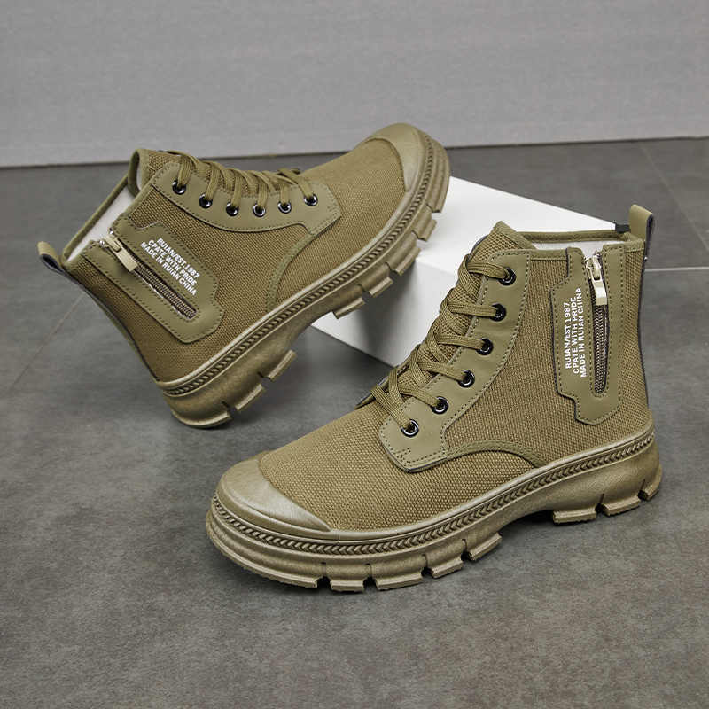 Men's Side Zipper Work Shoes