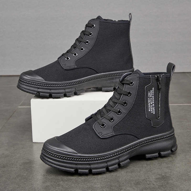 Men's Side Zipper Work Shoes