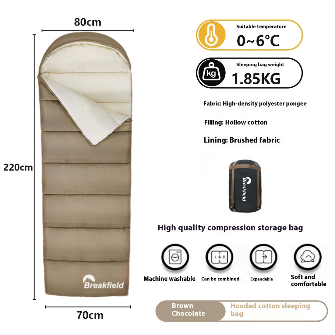 Outdoor Waterproof Cotton Sleeping Bag