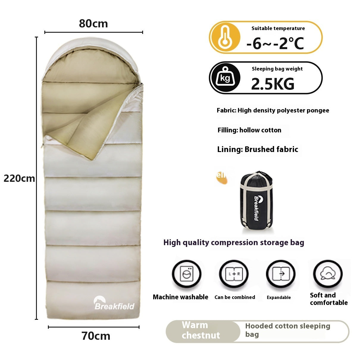 Outdoor Waterproof Cotton Sleeping Bag